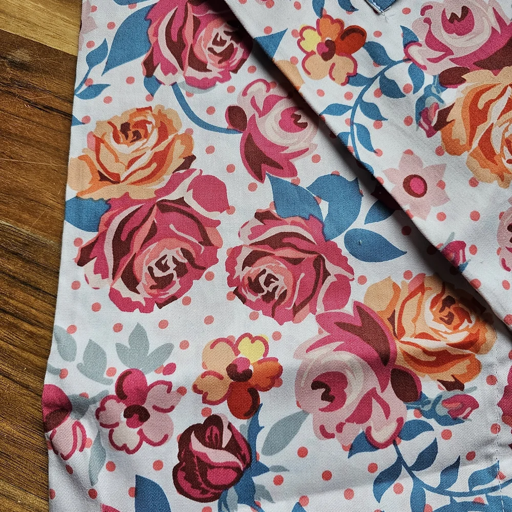 Pantry Cotton Floral Apron With Striped Pocket